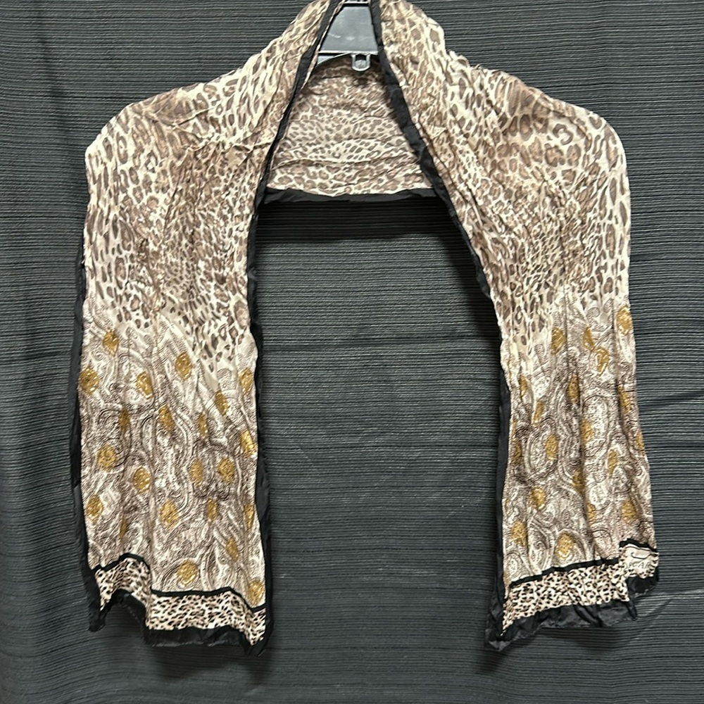 OSCAR Black Gold Brown 100% Silk Animal‎ Print 50’X 11’ / Box 17-34